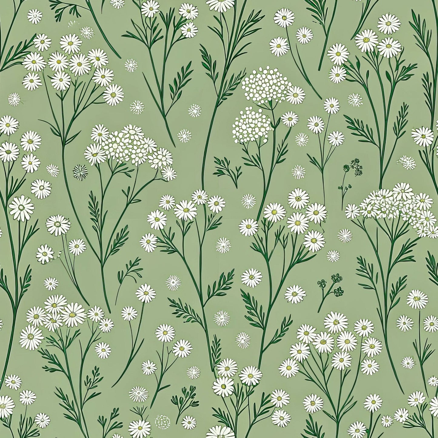 Green Farmhouse Pattern 1 Quilting Cotton Fabric