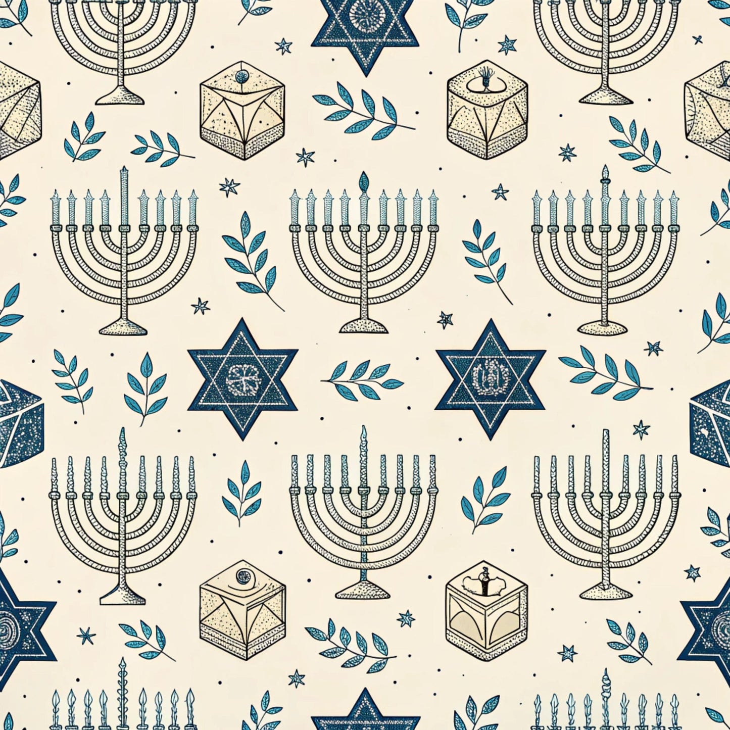 Hanukkah Pattern 13 Quilting Cotton Fabric