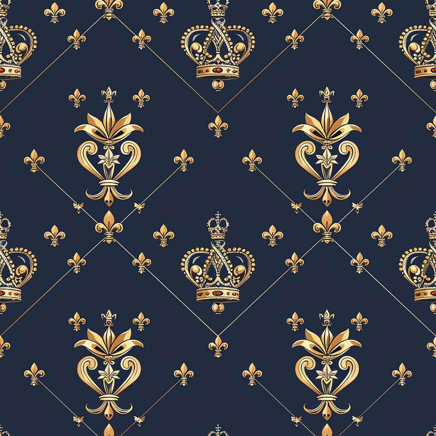 Henrys Crowns Pattern 4 Quilting Cotton Fabric