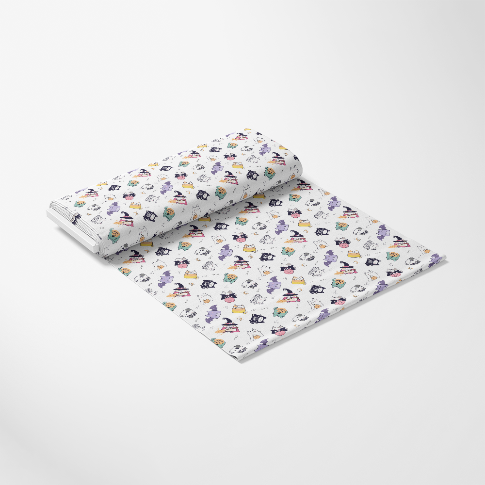 Kawaii Cute Halloween Cats Pattern 11 Quilting Cotton Fabric