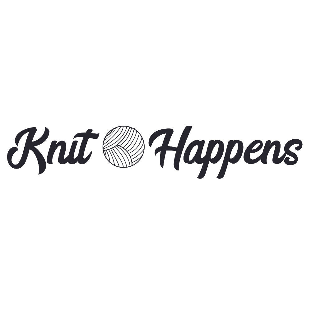 Knit Happens Fabric Panel with stylish yarn ball graphic printed on premium quilting cotton, made in the USA.