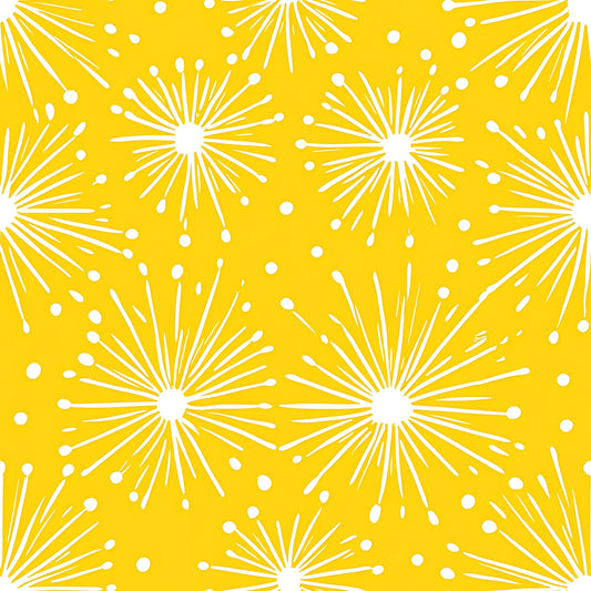 Lemon Burst Pattern 17 Quilting Cotton Fabric