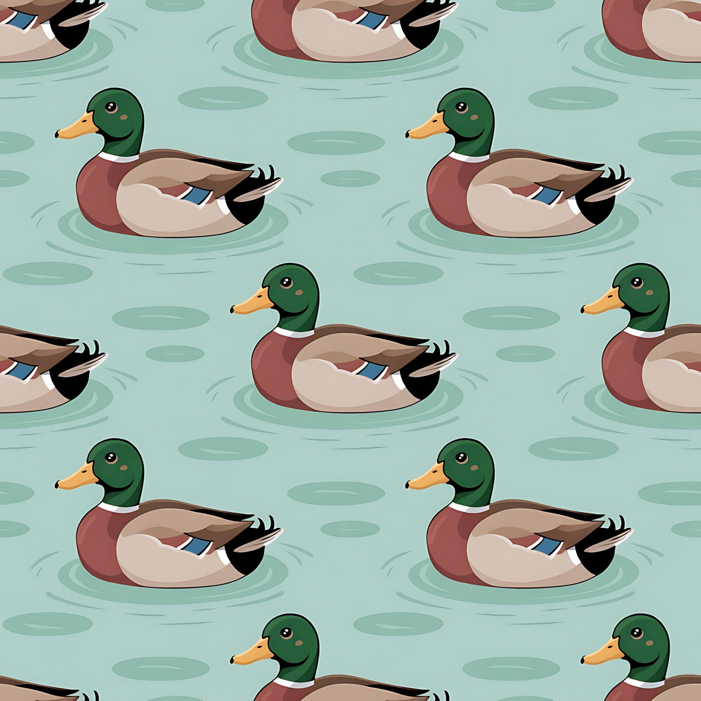 Mallard in the Pond Pattern 14 Quilting Cotton Fabric