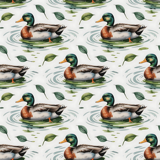 Mallard in the Pond Pattern 22 Quilting Cotton Fabric
