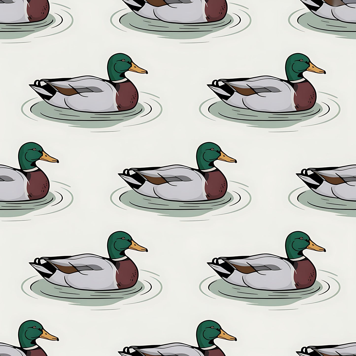 Mallard in the Pond Pattern 6 Quilting Cotton Fabric
