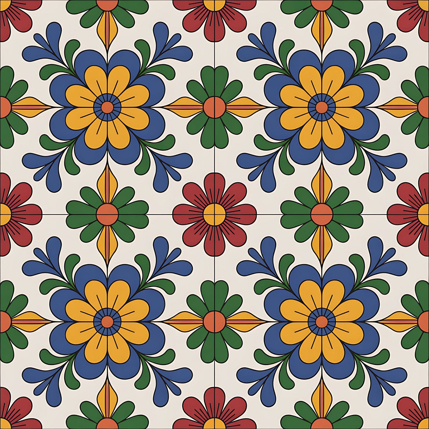 Mexican Talavera Pattern 11 Quilting Cotton Fabric