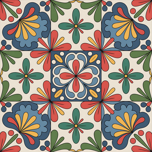 Mexican Talavera Pattern 20 Quilting Cotton Fabric