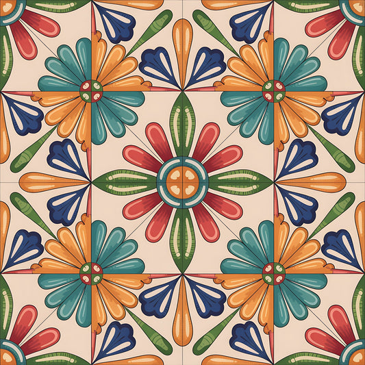 Mexican Talavera Pattern 22 Quilting Cotton Fabric
