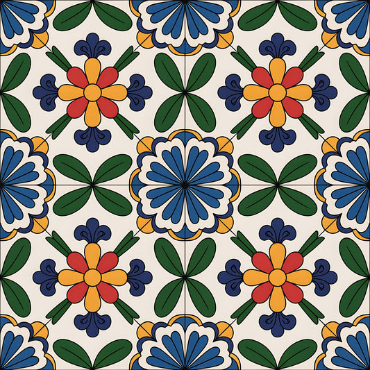 Mexican Talavera Pattern 27 Quilting Cotton Fabric