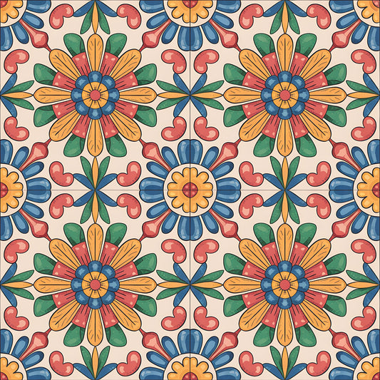 Mexican Talavera Pattern 29 Quilting Cotton Fabric