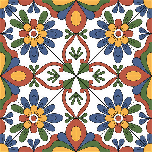 Mexican Talavera Pattern 31 Quilting Cotton Fabric