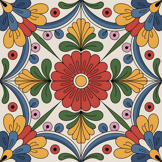 Mexican Talavera Pattern 3 Quilting Cotton Fabric