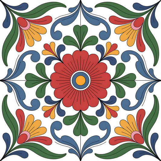 Mexican Talavera Pattern 4 Quilting Cotton Fabric