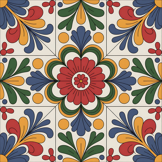 Mexican Talavera Pattern 7 Quilting Cotton Fabric