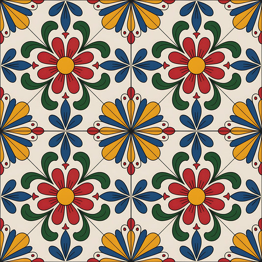 Mexican Talavera Pattern 8 Quilting Cotton Fabric