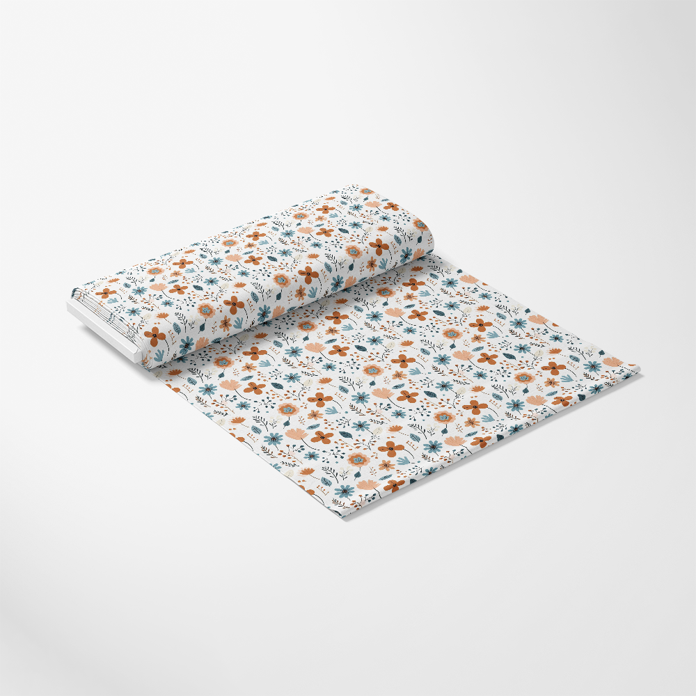 Minimalist Boho Flowers Pattern 4 Quilting Cotton Fabric