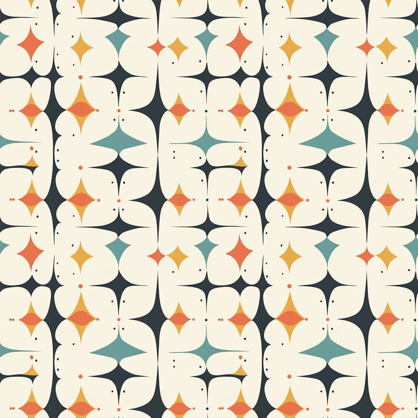 Modern Retro Geometric Pattern 11 Quilting Cotton Fabric