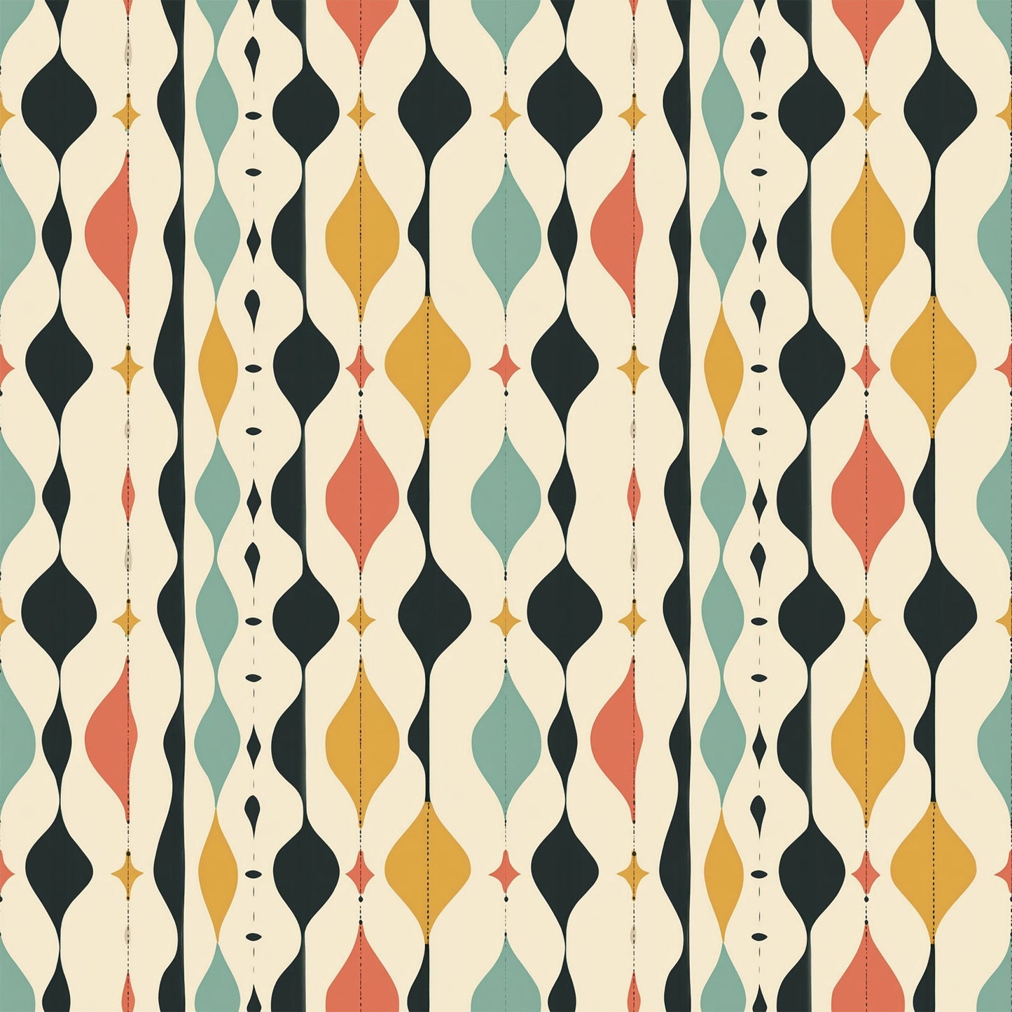 Modern Retro Geometric Pattern 12 Quilting Cotton Fabric