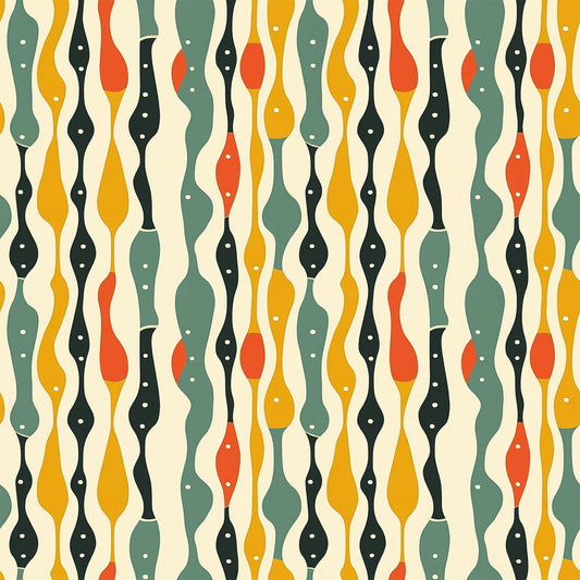 Modern Retro Geometric Pattern 4 Quilting Cotton Fabric