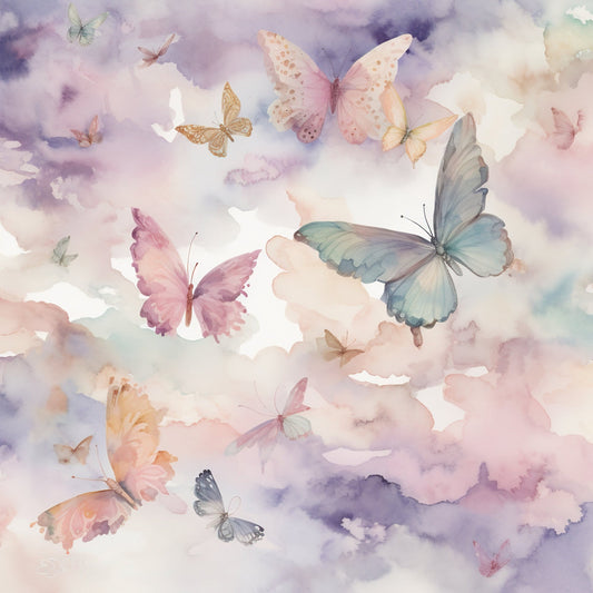 Pastel Butterfly Heaven Pattern 1 Quilting Cotton Fabric