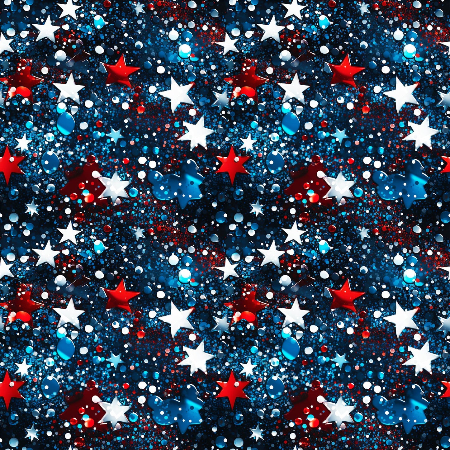 Patriotic Confetti and Glitter Pattern 10 Quilting Cotton Fabric