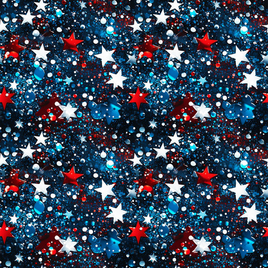 Patriotic Confetti and Glitter Pattern 10 Quilting Cotton Fabric