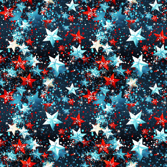 Patriotic Confetti and Glitter Pattern 8 Quilting Cotton Fabric