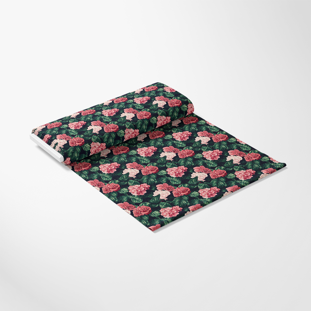 Pink Flowers and Tropical Leaves Pattern 11 Quilting Cotton Fabric
