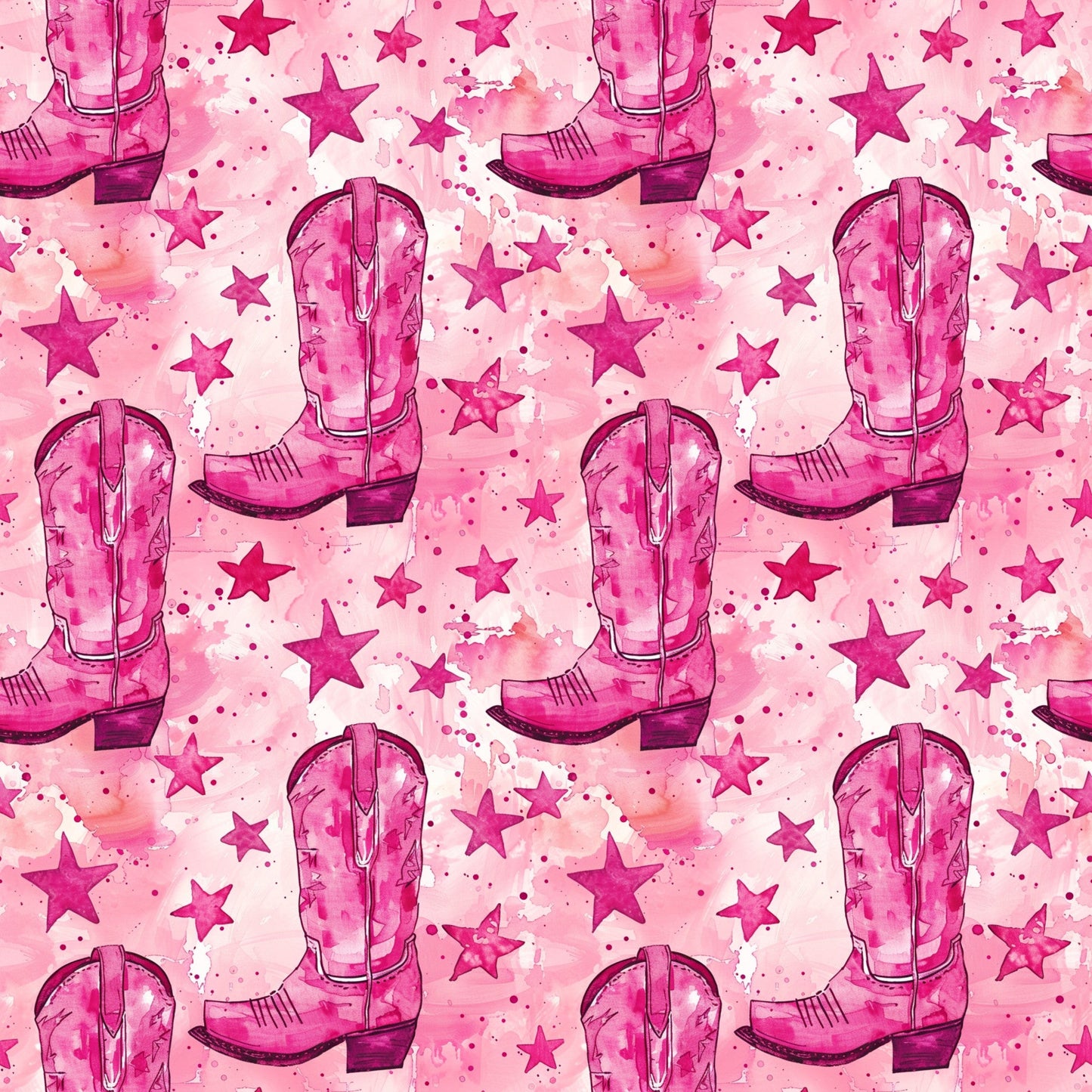 Pink Cowboy Boots Pattern 10 Quilting Cotton Fabric