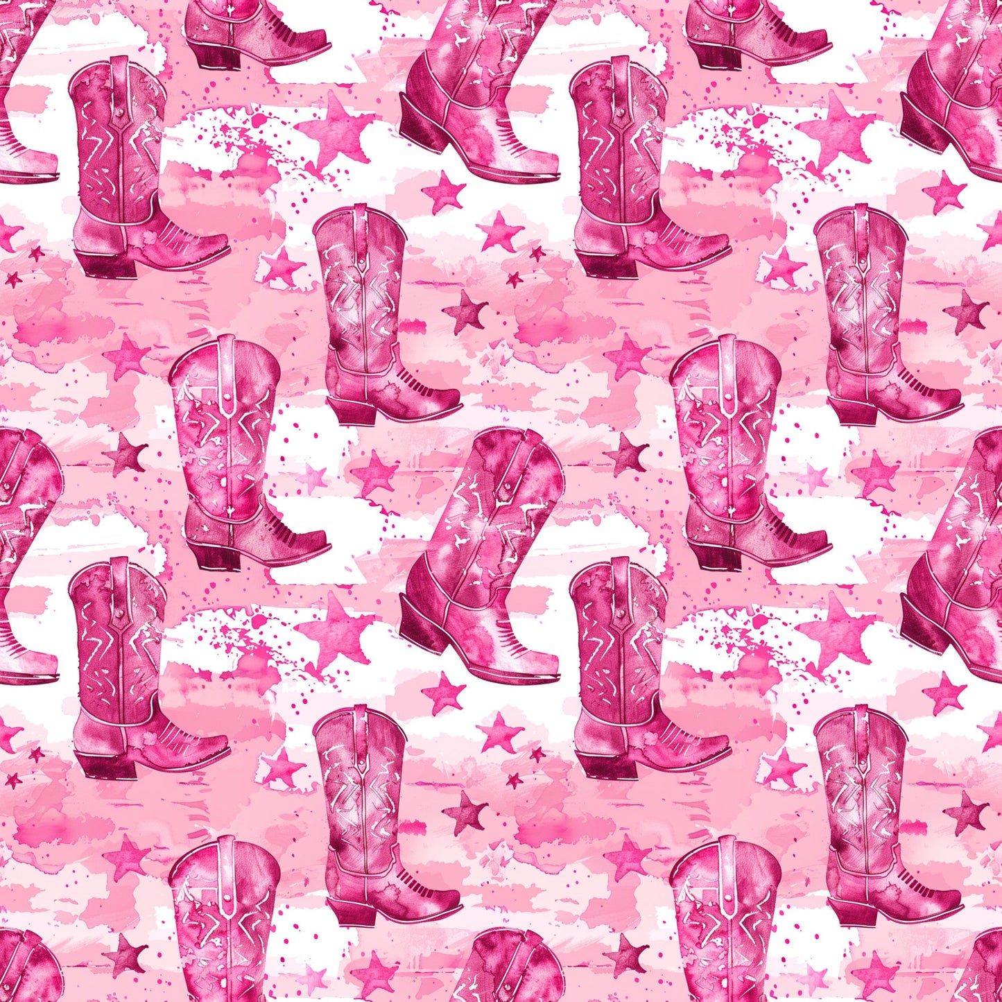 Pink Cowboy Boots Pattern 16 Quilting Cotton Fabric