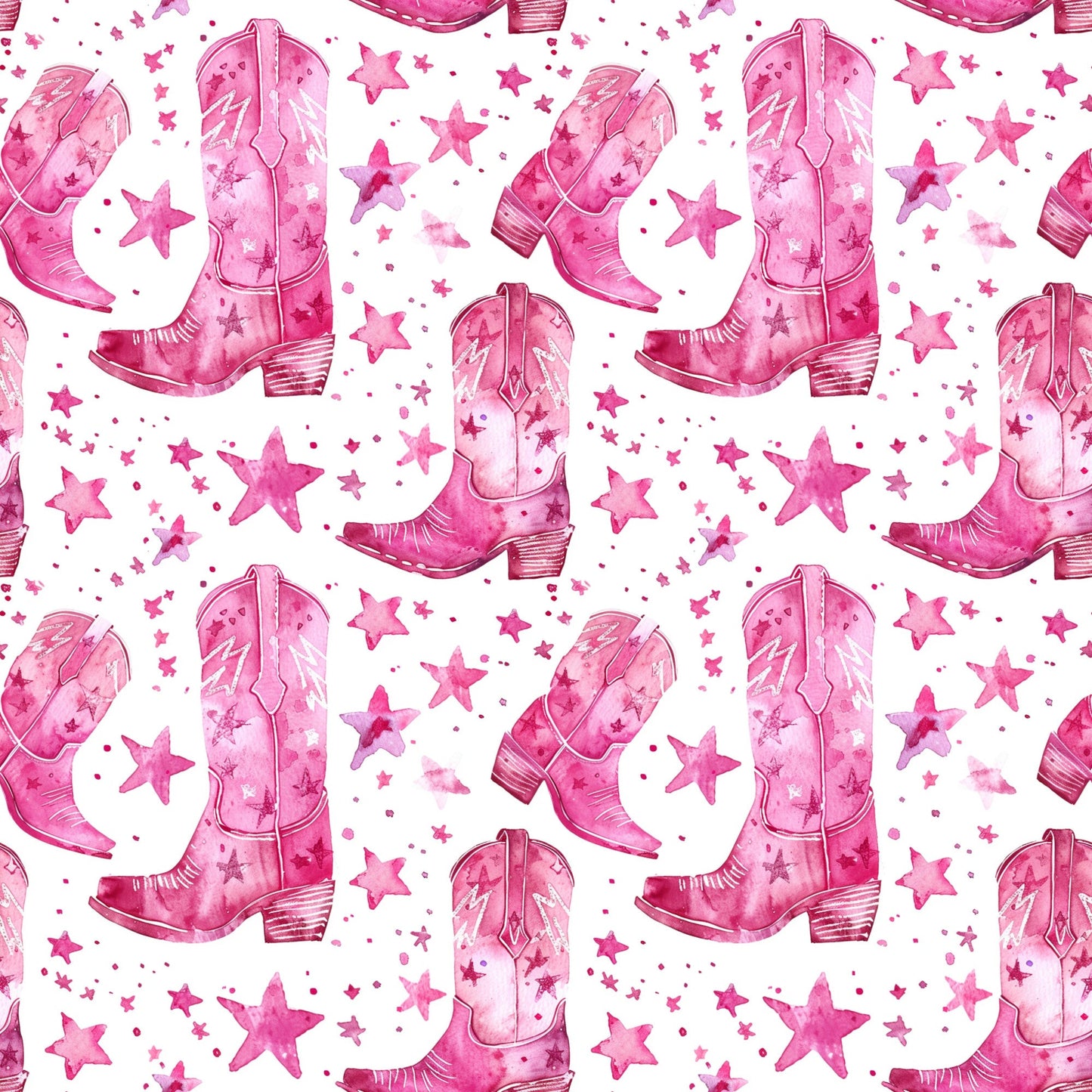 Pink Cowboy Boots Pattern 17 Quilting Cotton Fabric