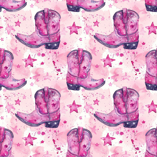 Pink Cowboy Boots Pattern 9 Quilting Cotton Fabric