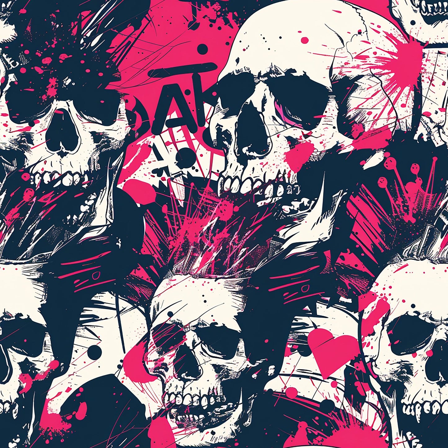 Punk Rock Skull Pattern 5 Quilting Cotton Fabric