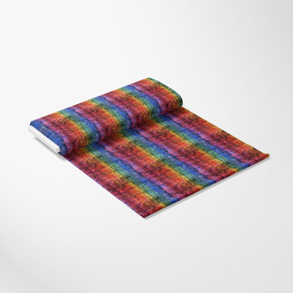 Rainbow Grunge Wall Pattern 2 Quilting Cotton Fabric