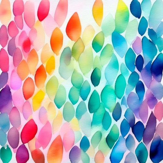 Rainbow Watercolor Shapes Pattern 6 Quilting Cotton Fabric