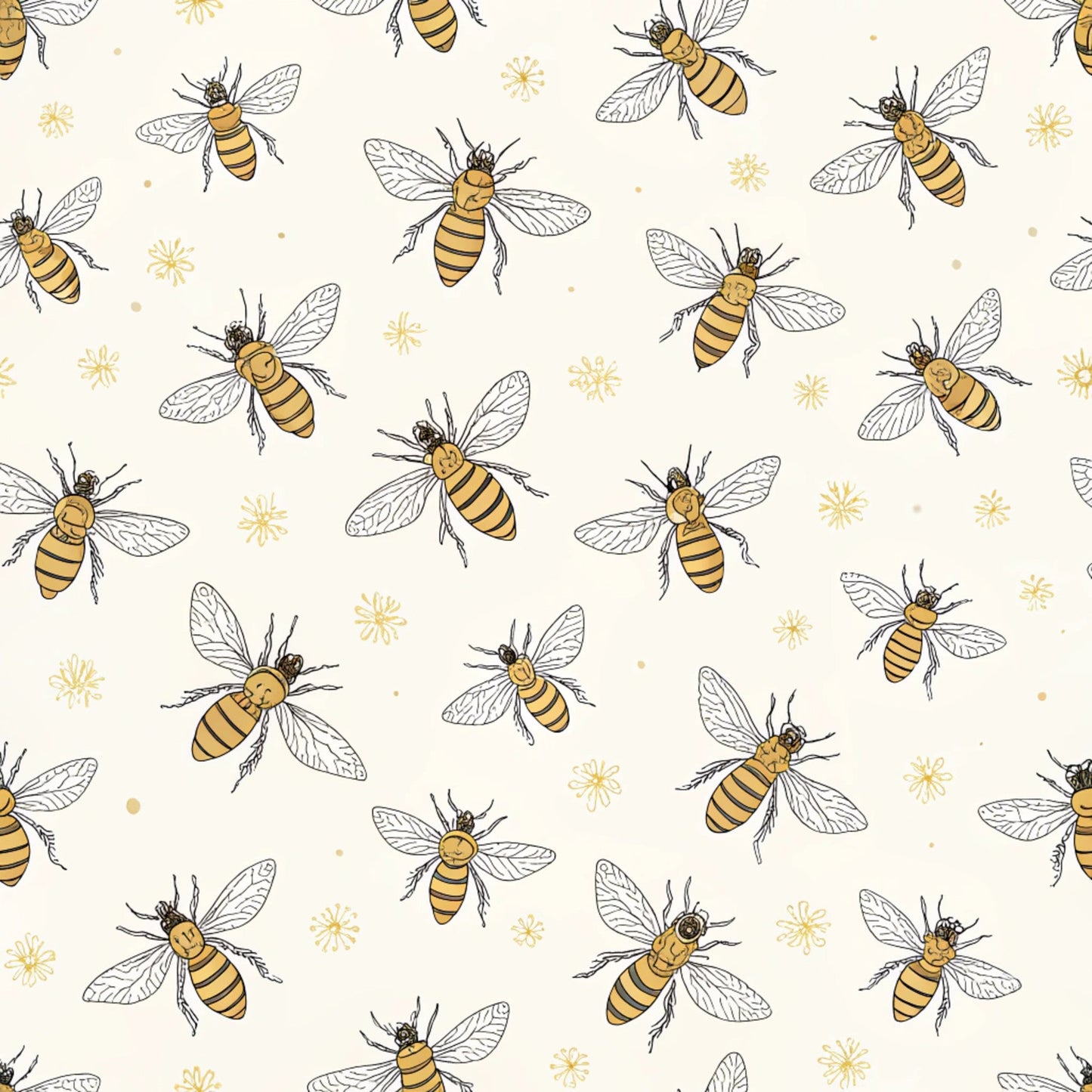Red Roses and Bees Pattern 6 Quilting Cotton Fabric