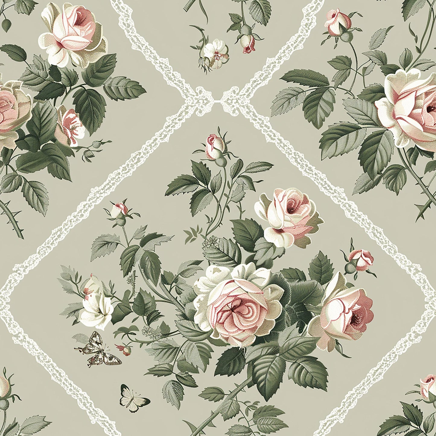 Seraphinas Victorian Roses Pattern 8 Quilting Cotton Fabric