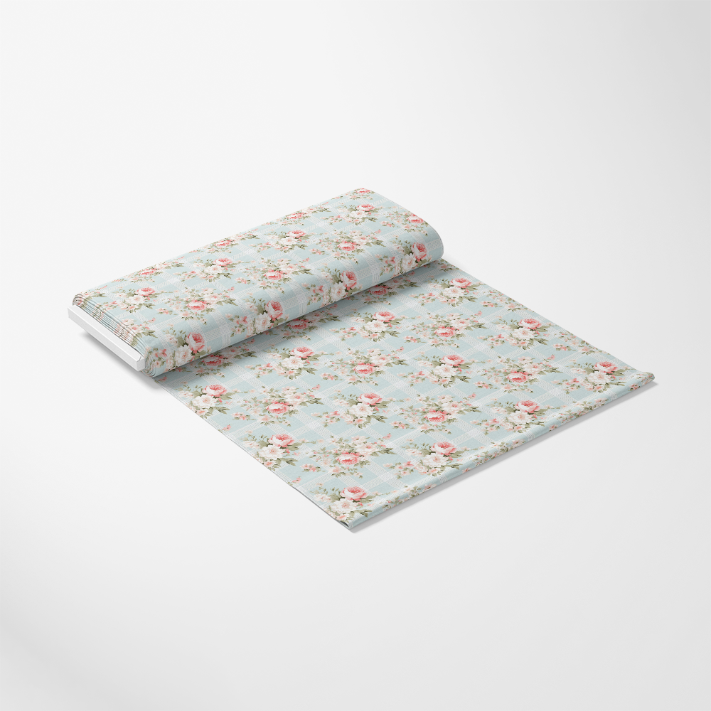 Shabby Chic Floral Plaid Pattern 12 Quilting Cotton Fabric