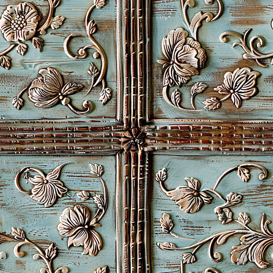 Shabby Chic Antique Painted Wood Pattern 6 Quilting Cotton Fabric