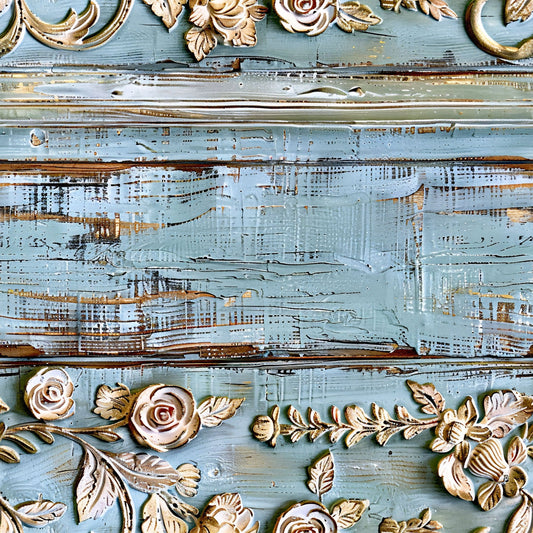 Shabby Chic Antique Painted Wood Pattern 8 Quilting Cotton Fabric