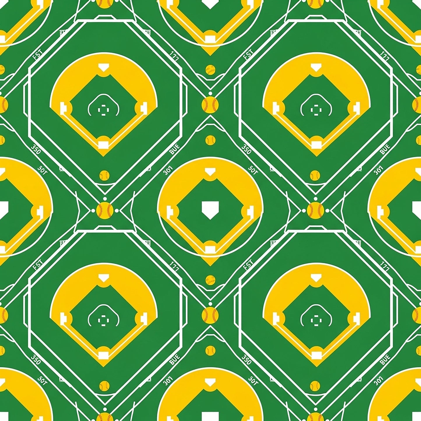 Softball Champions Pattern 14 Quilting Cotton Fabric