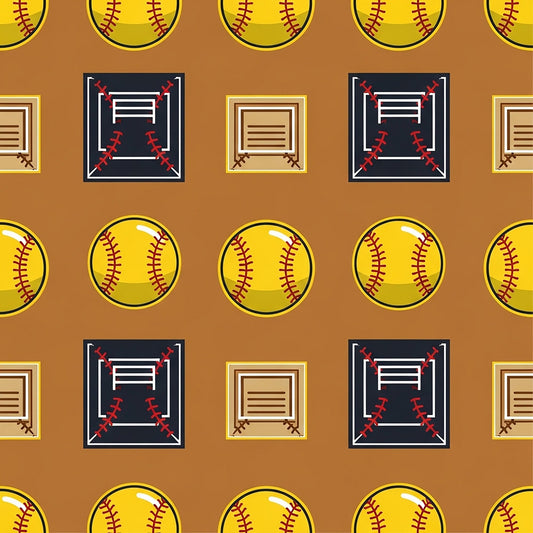 Softball Champions Pattern 16 Quilting Cotton Fabric