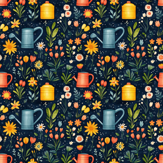 Sow and Tell Gardening Pattern 1 Quilting Cotton Fabric