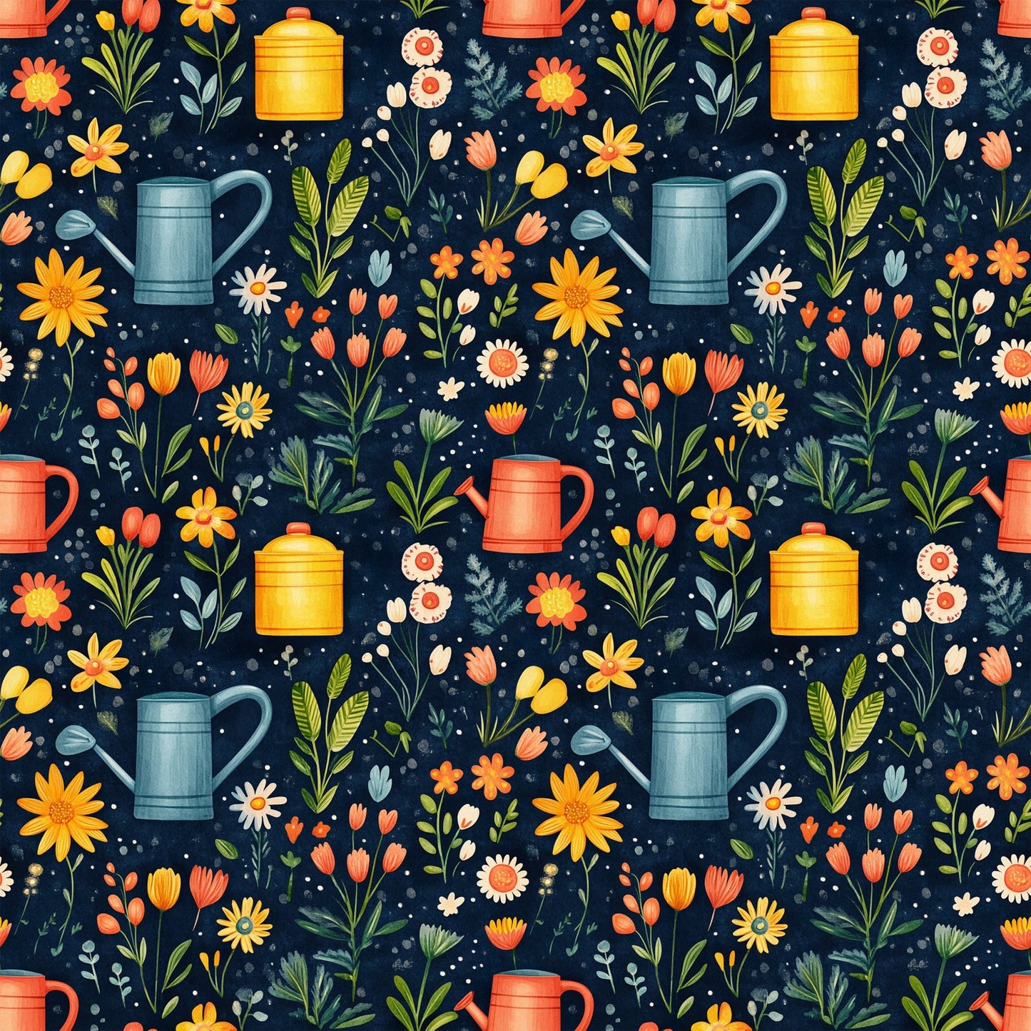 Sow and Tell Gardening Pattern 1 Quilting Cotton Fabric
