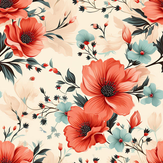 Sparse Flowers Pattern 9 Quilting Cotton Fabric