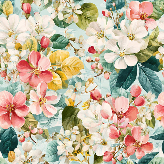 Spring Flower Decor Pattern 23 Quilting Cotton Fabric