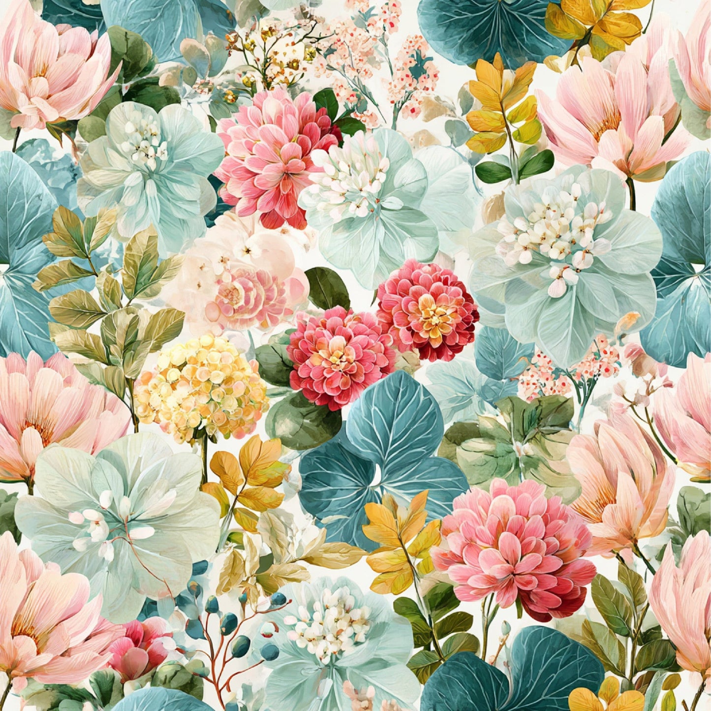 Spring Flower Decor Pattern 6 Quilting Cotton Fabric