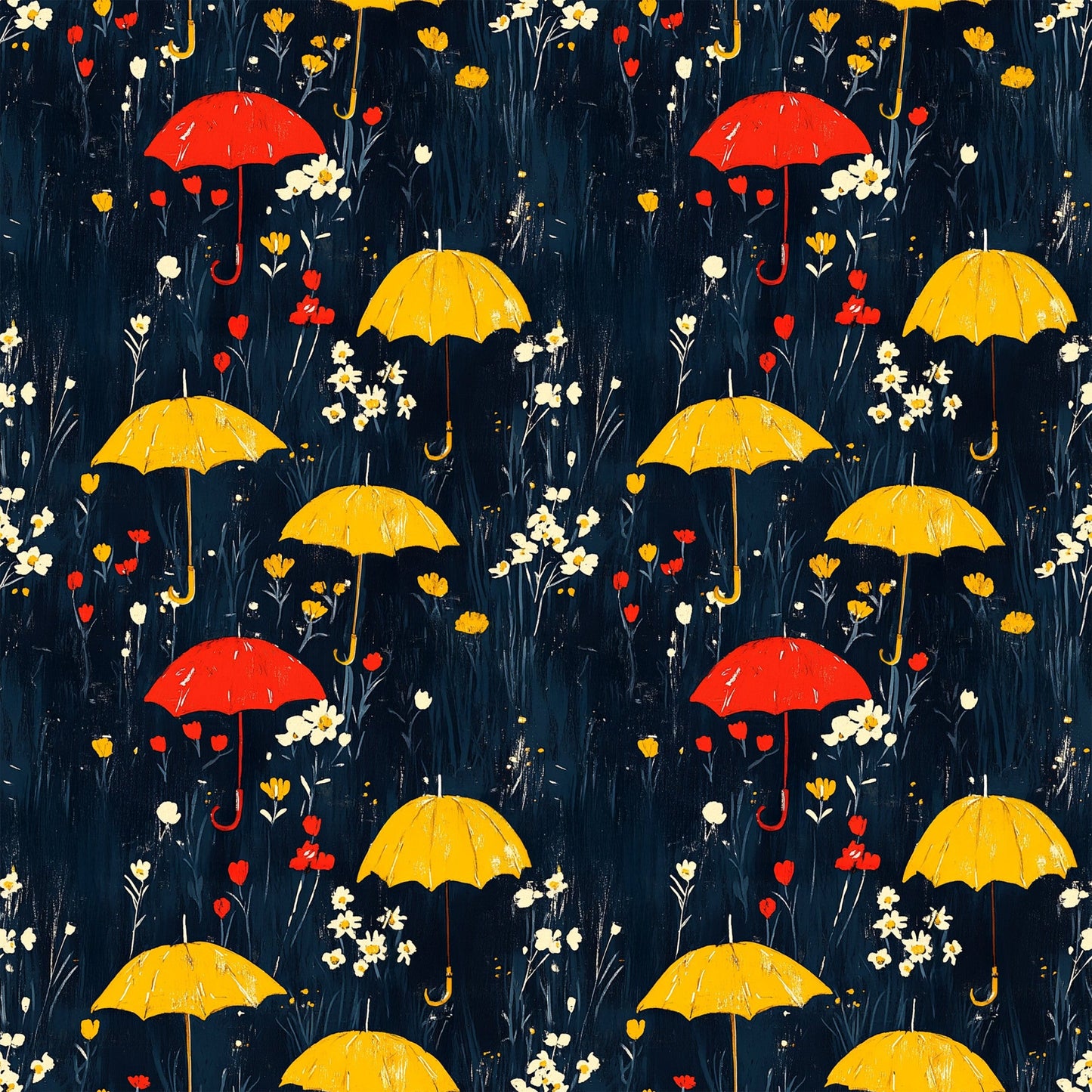 Spring Rain Umbrellas Pattern 3 Quilting Cotton Fabric