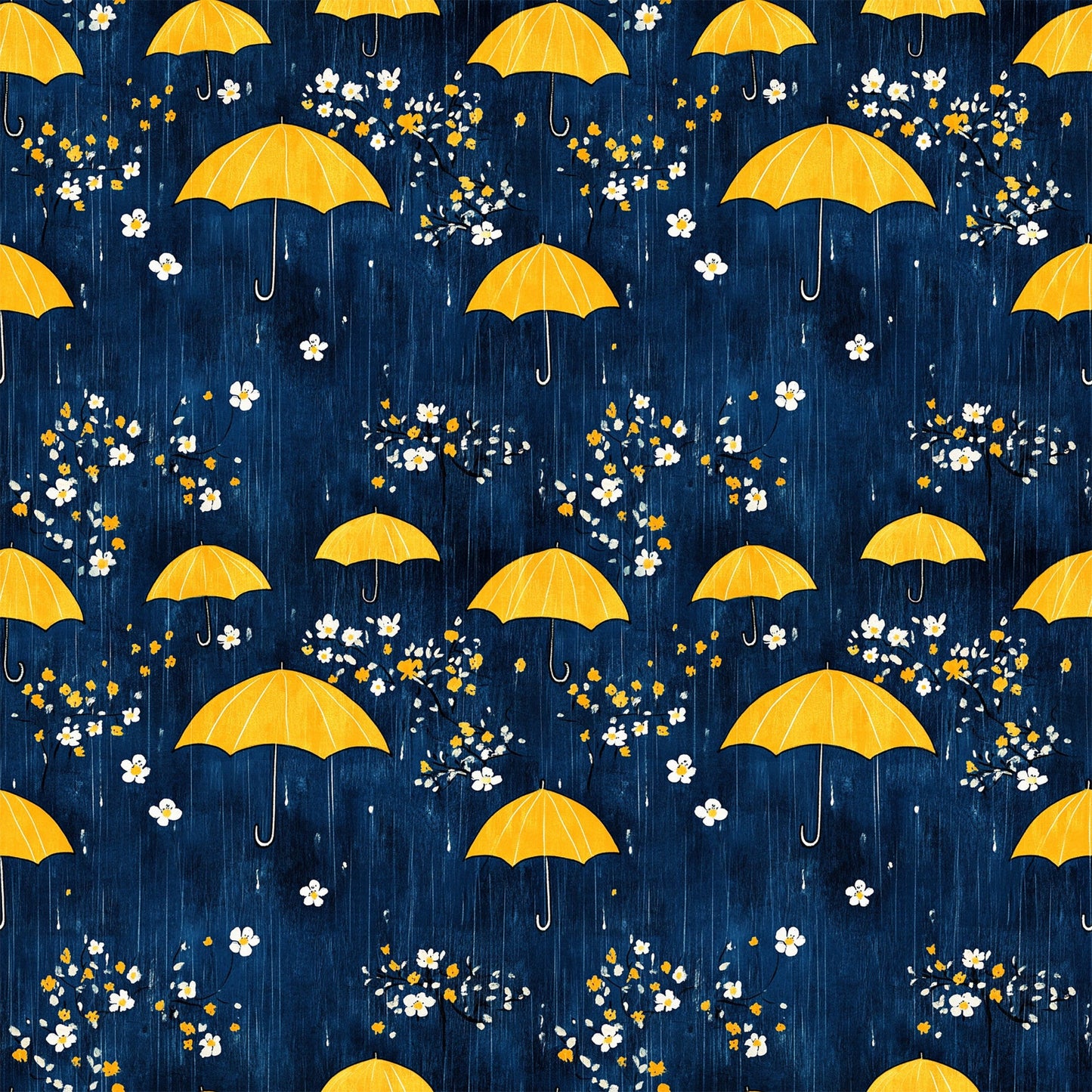 Spring Rain Umbrellas Pattern 4 Quilting Cotton Fabric