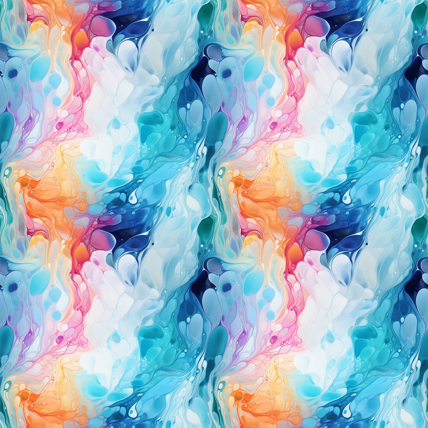 Summer Colored Marble Pattern 3 Quilting Cotton Fabric